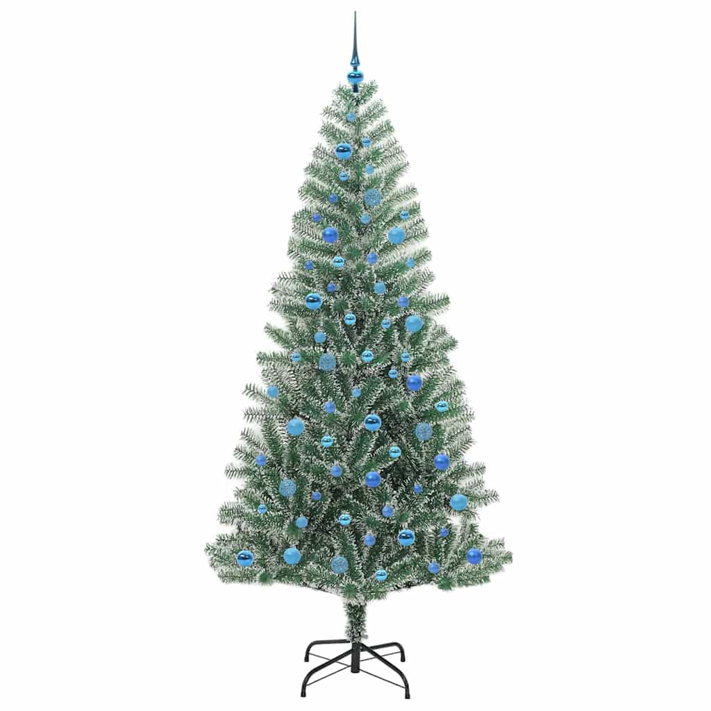 Kunstmatige Kerstboom Sneeuw Gevlochten met LED Licht 240 cm is nu te koop bij PeponiXL, paradijselijk wonen!