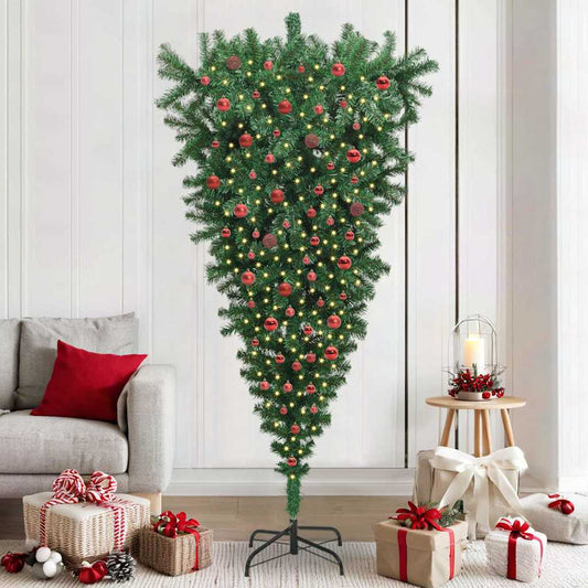 Opatieve kunstkerstboom met ballenset Groen 210 cm PVC is nu te koop bij PeponiXL, paradijselijk wonen!