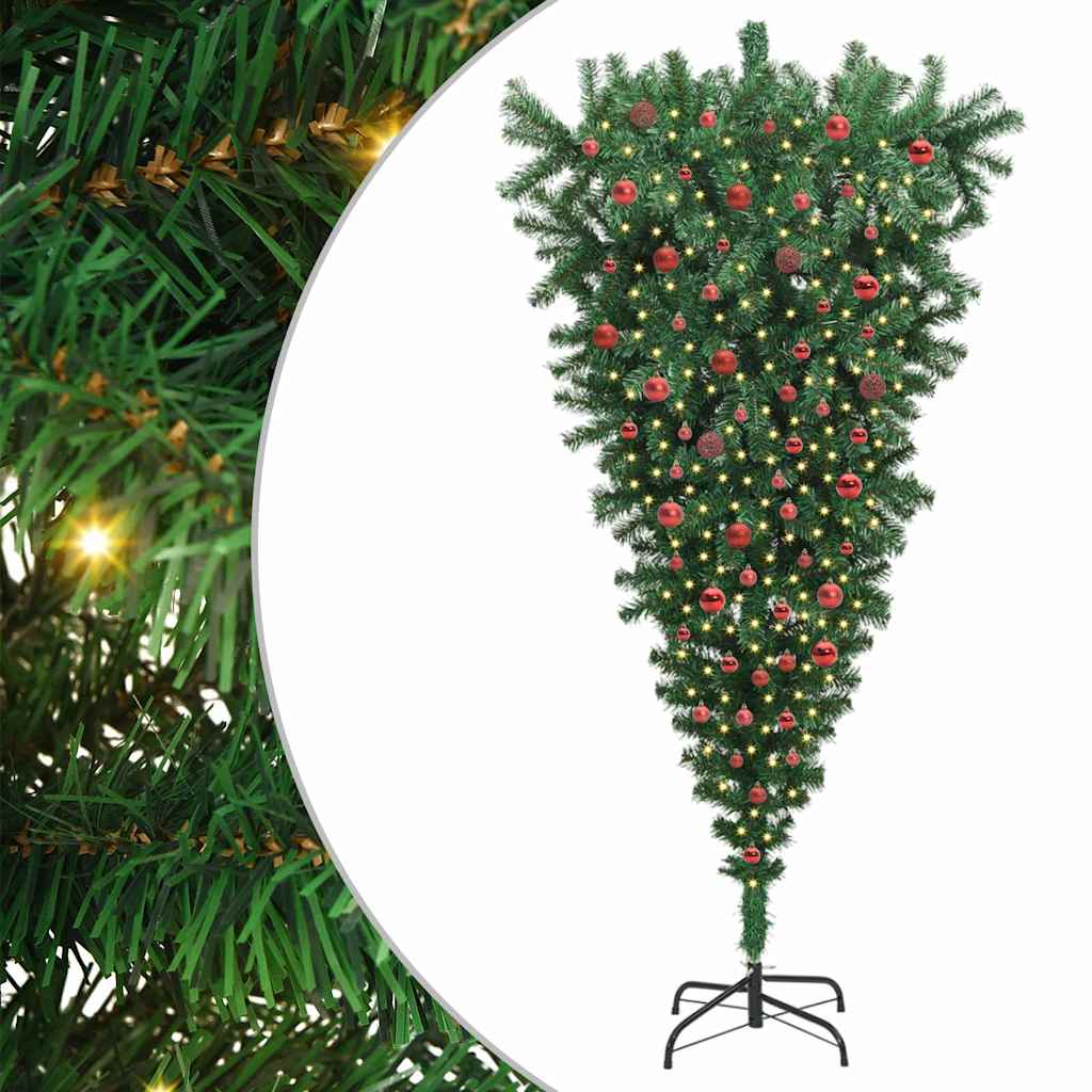 Opatieve kunstkerstboom met ballenset Groen 210 cm PVC is nu te koop bij PeponiXL, paradijselijk wonen!