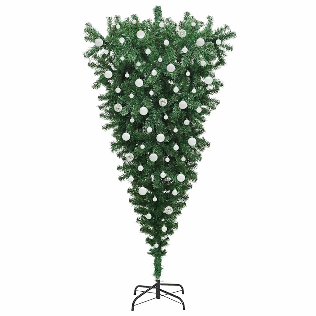 Ondersteboven Kunstkerstboom met Verlichting en Ballen Set PVC is nu te koop bij PeponiXL, paradijselijk wonen!