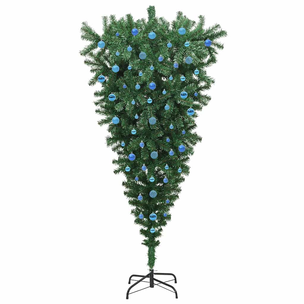Ondersteboven kunst Kerstboom met ballenset Groen 210 cm PVC is nu te koop bij PeponiXL, paradijselijk wonen!