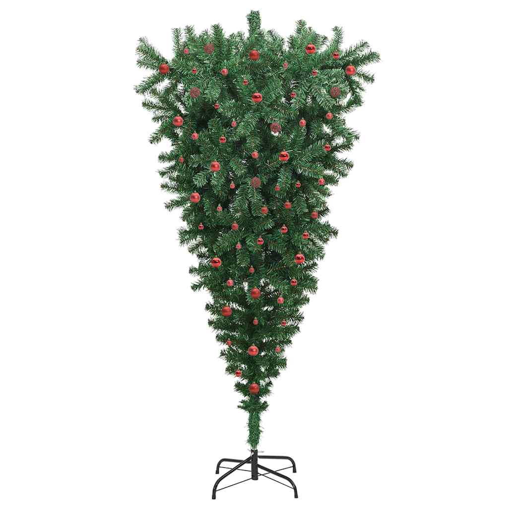 Ondersteboven Kunst Kerstboom met Ballenset Groen 240 cm PVC is nu te koop bij PeponiXL, paradijselijk wonen!