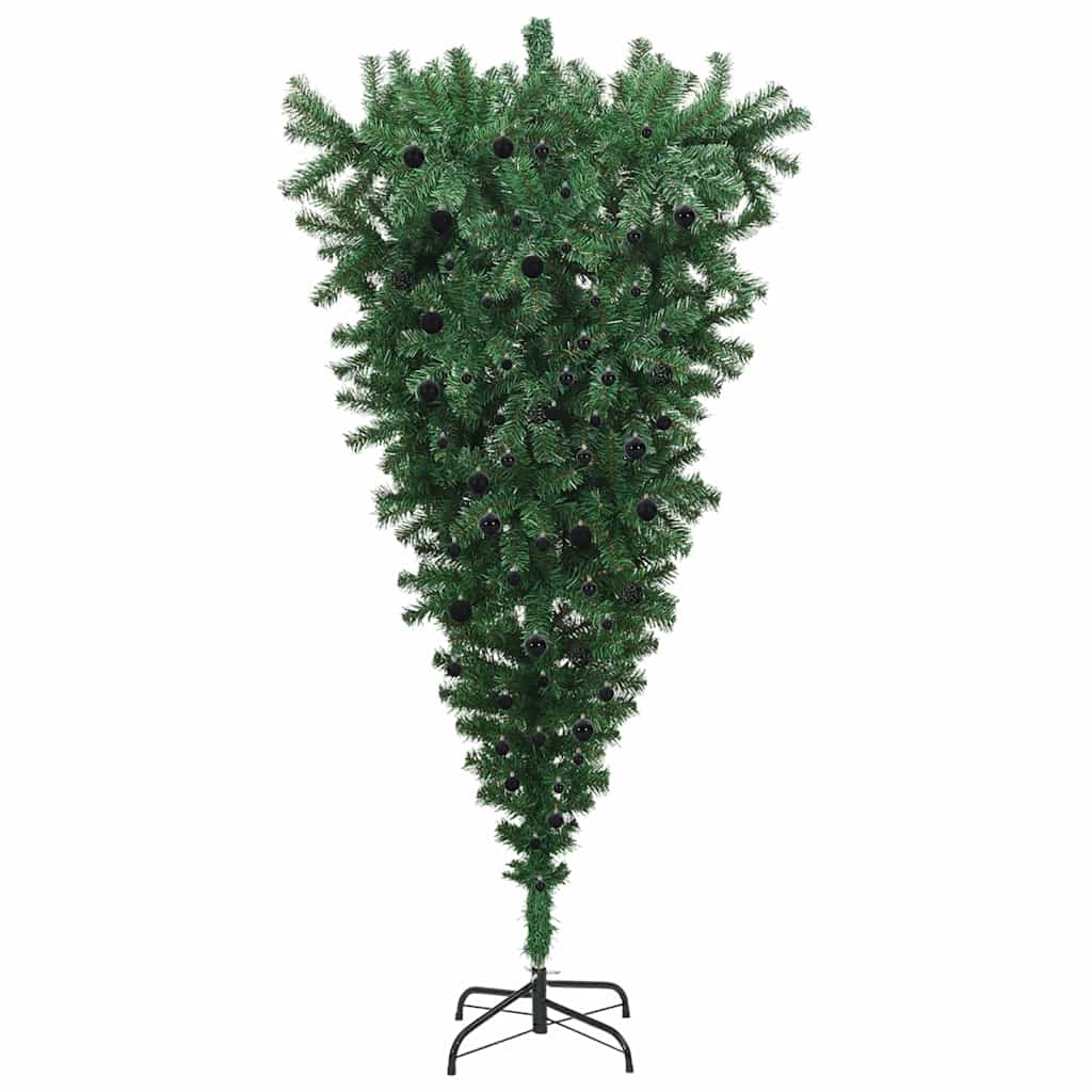 Ondersteboven Kunstkerstboom met Ballenset Groen 240 cm PVC is nu te koop bij PeponiXL, paradijselijk wonen!