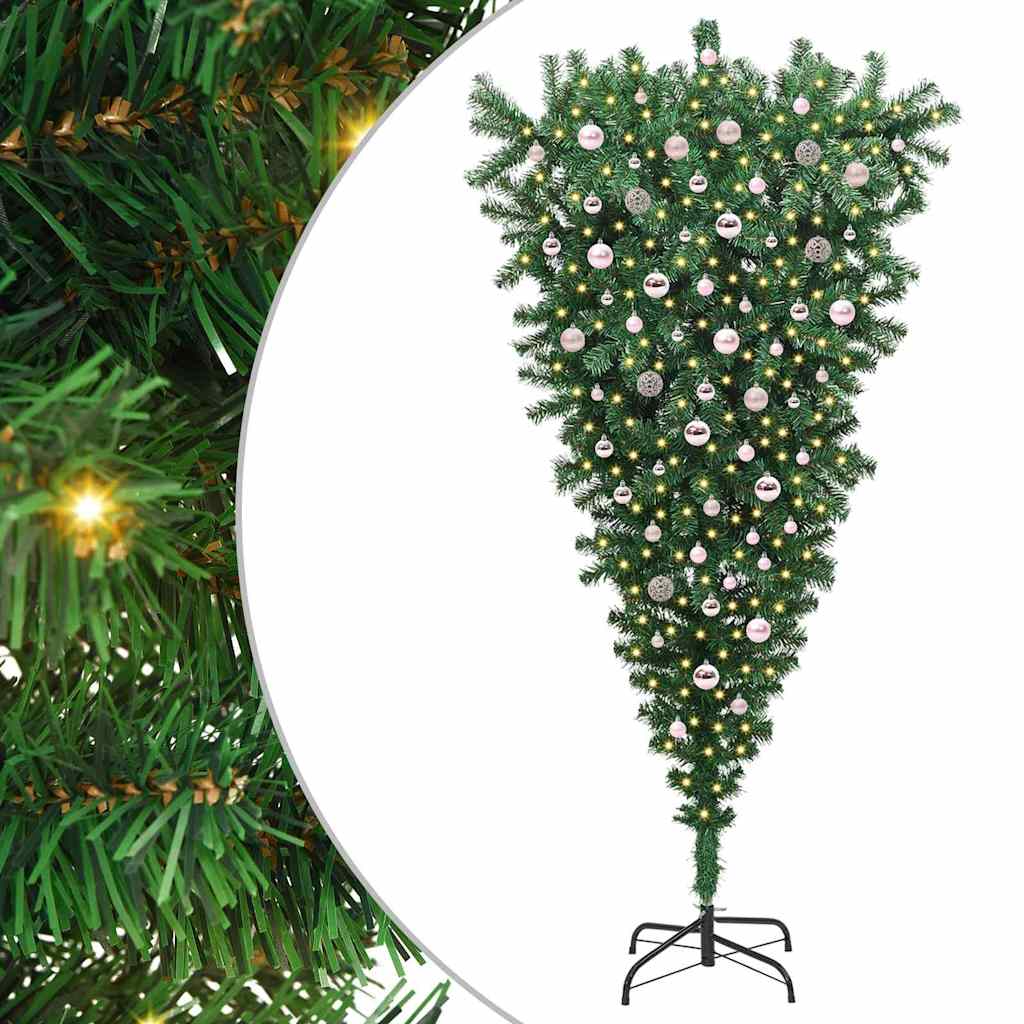 Ondersteboven Kunstkerstboom met Verlichting en Bal Set 240 cm is nu te koop bij PeponiXL, paradijselijk wonen!