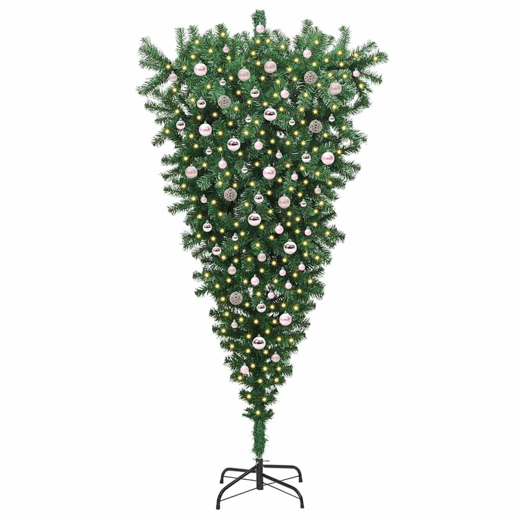 Ondersteboven Kunstkerstboom met Verlichting en Bal Set 240 cm is nu te koop bij PeponiXL, paradijselijk wonen!