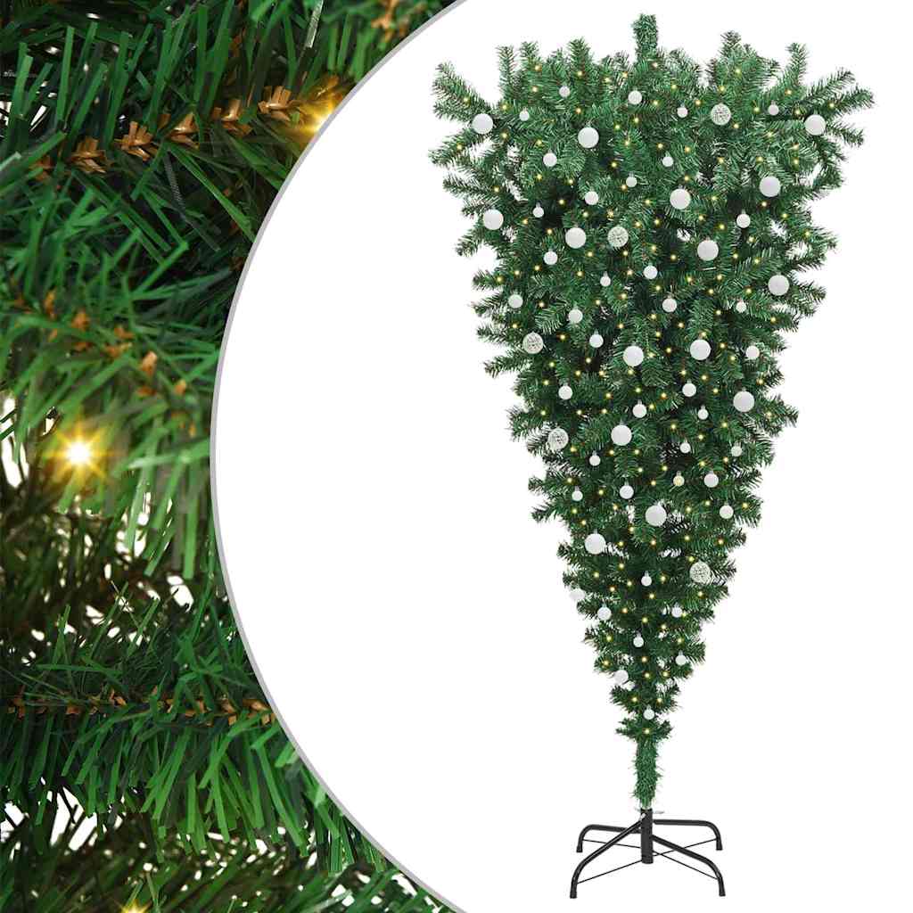 Omgekeerde Kunstkerstboom met Ballenset Groen 240 cm PVC is nu te koop bij PeponiXL, paradijselijk wonen!
