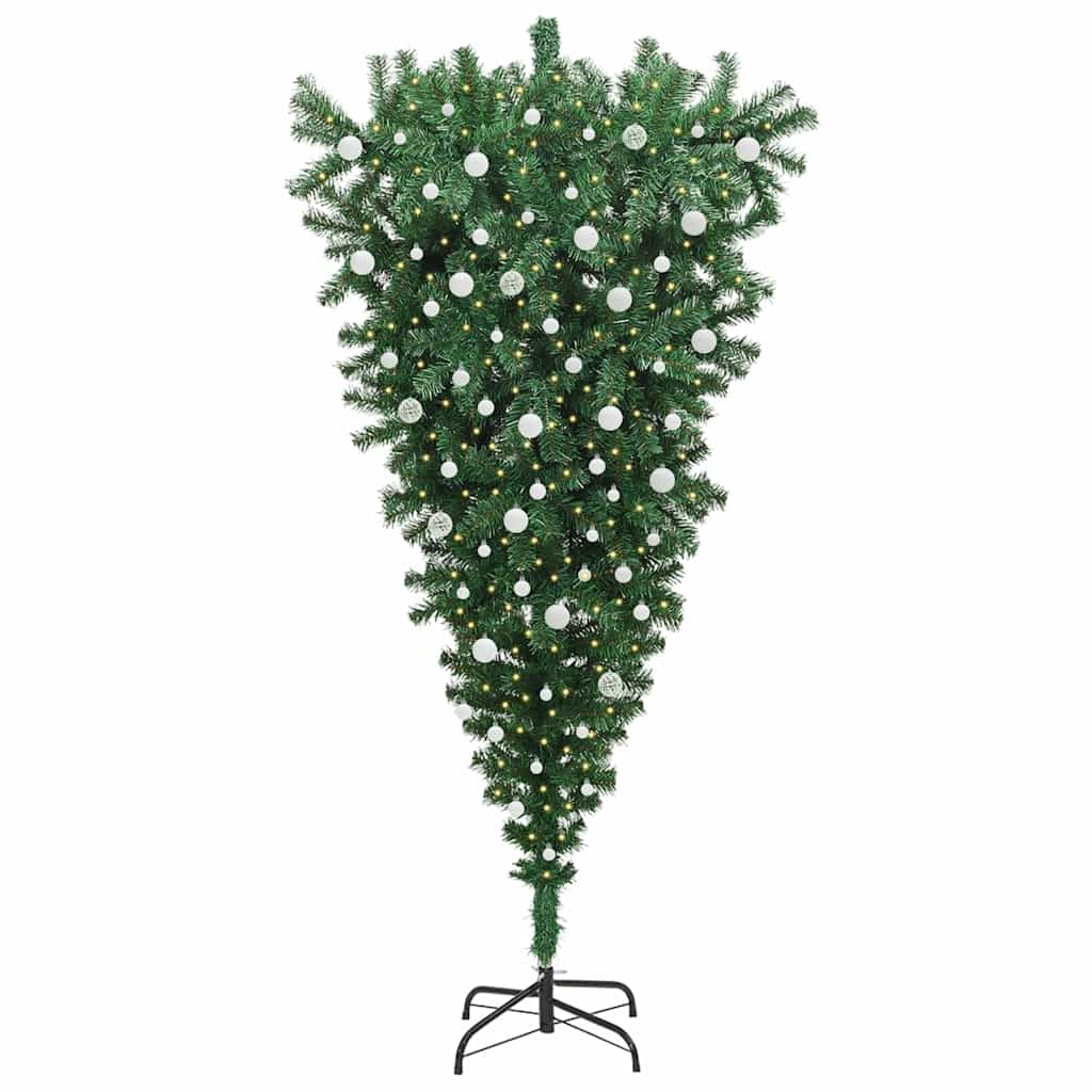 Omgekeerde Kunstkerstboom met Ballenset Groen 240 cm PVC is nu te koop bij PeponiXL, paradijselijk wonen!
