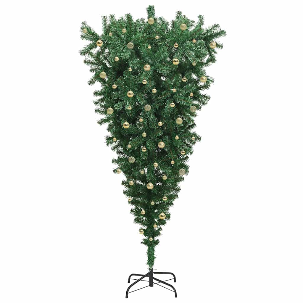 Ondersteboven Kunstkerstboom met Verlichtingsset en Ballen PVC is nu te koop bij PeponiXL, paradijselijk wonen!