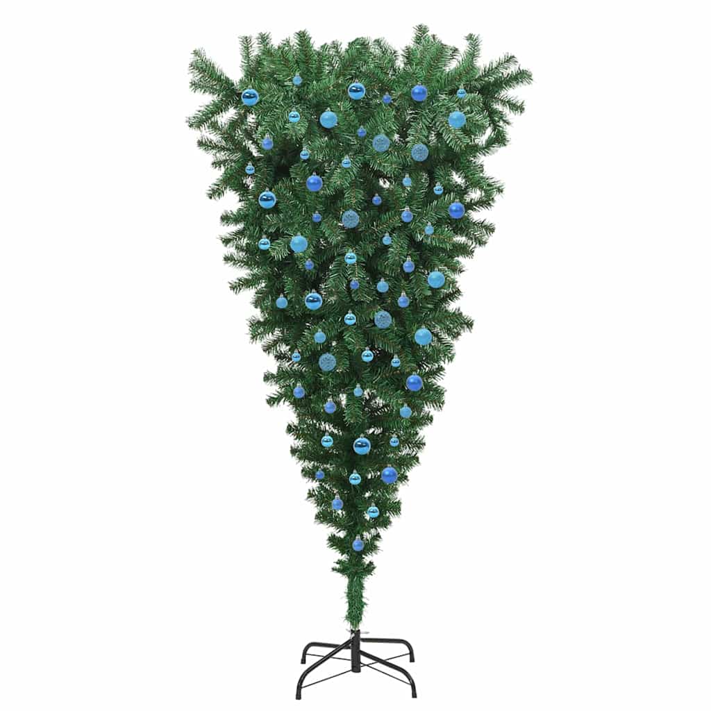 Ondersteboven Kunstkerstboom met Ballenset Groen 240 cm PVC is nu te koop bij PeponiXL, paradijselijk wonen!