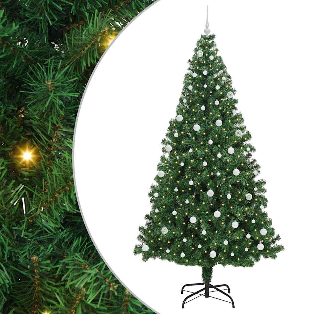 Kunstkerstboom Groen 240 cm PVC en Staal en Kunststof is nu te koop bij PeponiXL, paradijselijk wonen!