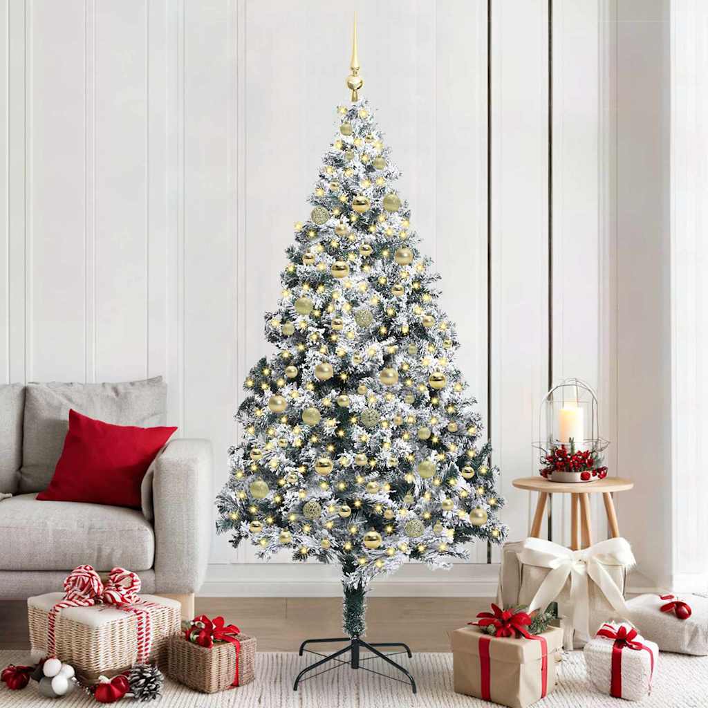 Kunstkerstboom met 300 LED Wit 210 cm PVC en Staal en Kunststof is nu te koop bij PeponiXL, paradijselijk wonen!