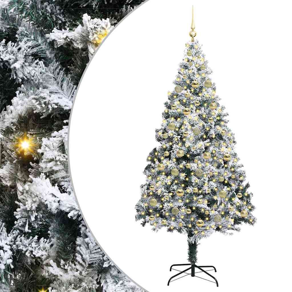 Kunstkerstboom met 300 LED Wit 210 cm PVC en Staal en Kunststof is nu te koop bij PeponiXL, paradijselijk wonen!