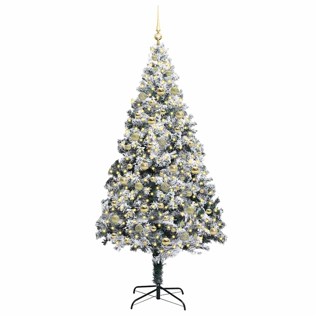 Kunstkerstboom met 300 LED Wit 210 cm PVC en Staal en Kunststof is nu te koop bij PeponiXL, paradijselijk wonen!