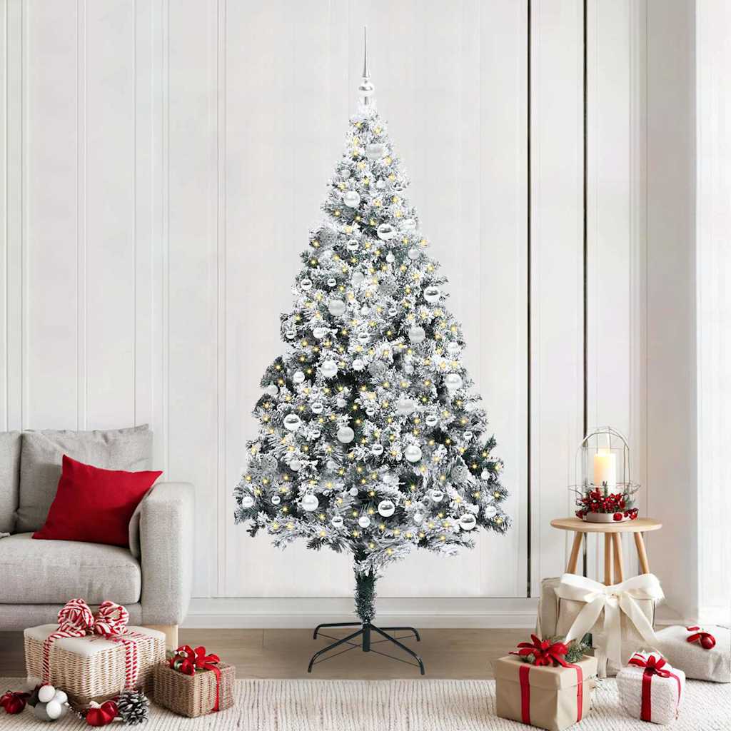 Kunstkerstboom met 300 LED Wit 210 cm PVC en Staal en Kunststof is nu te koop bij PeponiXL, paradijselijk wonen!