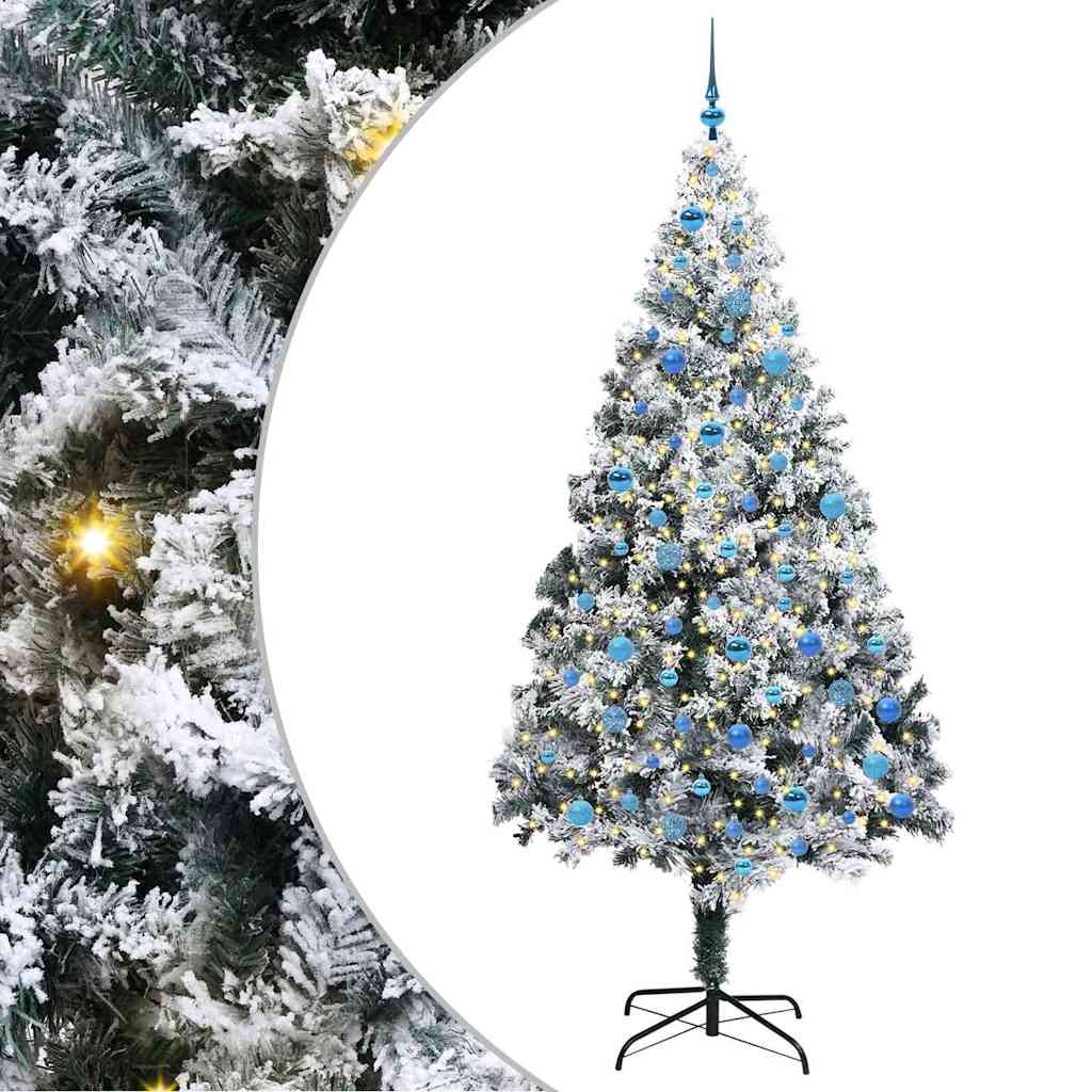 Kunstkerstboom met 300 LED Wit 240 cm PVC en Staal en Kunststof is nu te koop bij PeponiXL, paradijselijk wonen!