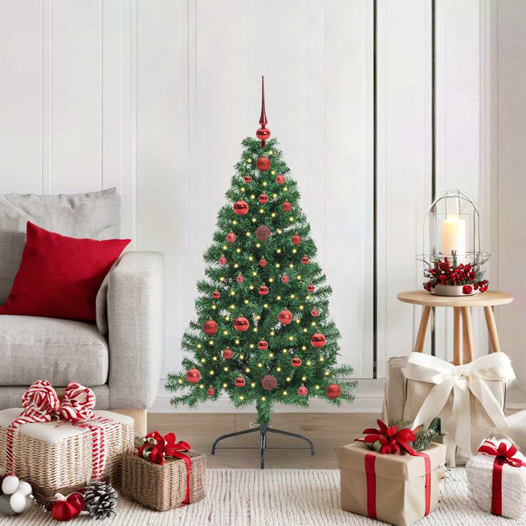 Kunstmatig Voorverlicht Kerstboom met 150 LED Groen 120 cm PVC is nu te koop bij PeponiXL, paradijselijk wonen!
