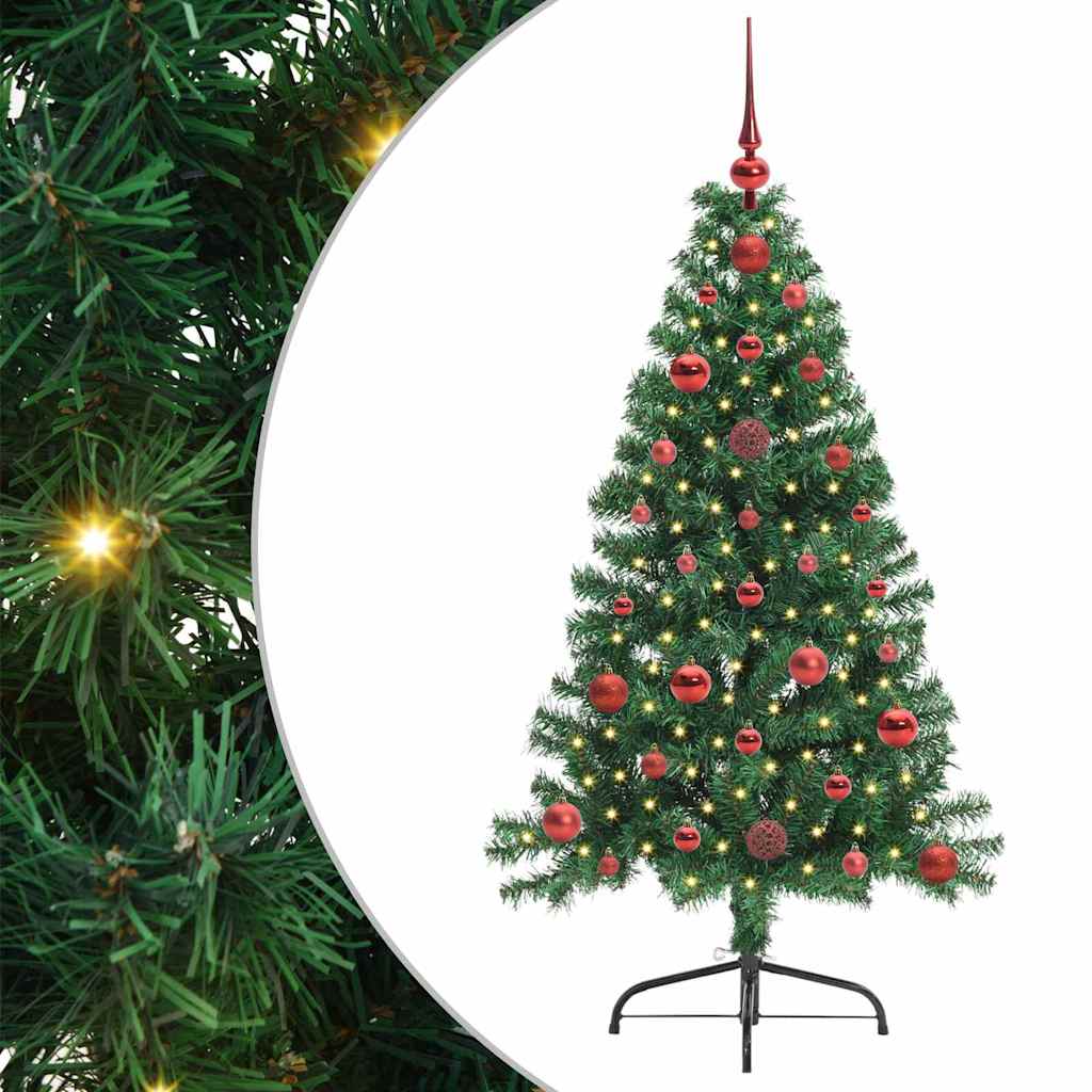 Kunstmatig Voorverlicht Kerstboom met 150 LED Groen 120 cm PVC is nu te koop bij PeponiXL, paradijselijk wonen!