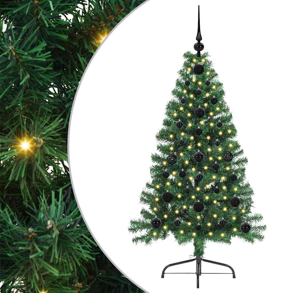 Kunstmatig Voorverlicht Kerstboom met 150 LED Groen 120 cm PVC is nu te koop bij PeponiXL, paradijselijk wonen!