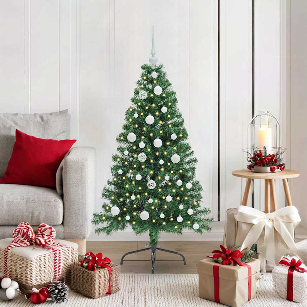 Kunstmatig Voorverlicht Kerstboom met 150 LED Groen 120 cm PVC is nu te koop bij PeponiXL, paradijselijk wonen!