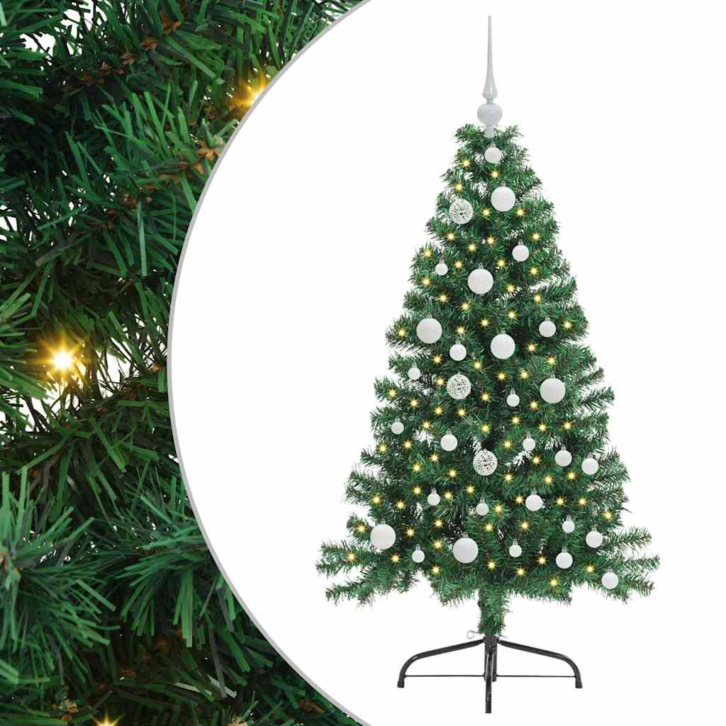Kunstmatig Voorverlicht Kerstboom met 150 LED Groen 120 cm PVC is nu te koop bij PeponiXL, paradijselijk wonen!