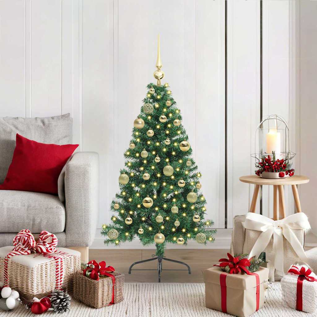Kunstmatig Voorverlicht Kerstboom met 150 LED Groen 120 cm PVC is nu te koop bij PeponiXL, paradijselijk wonen!