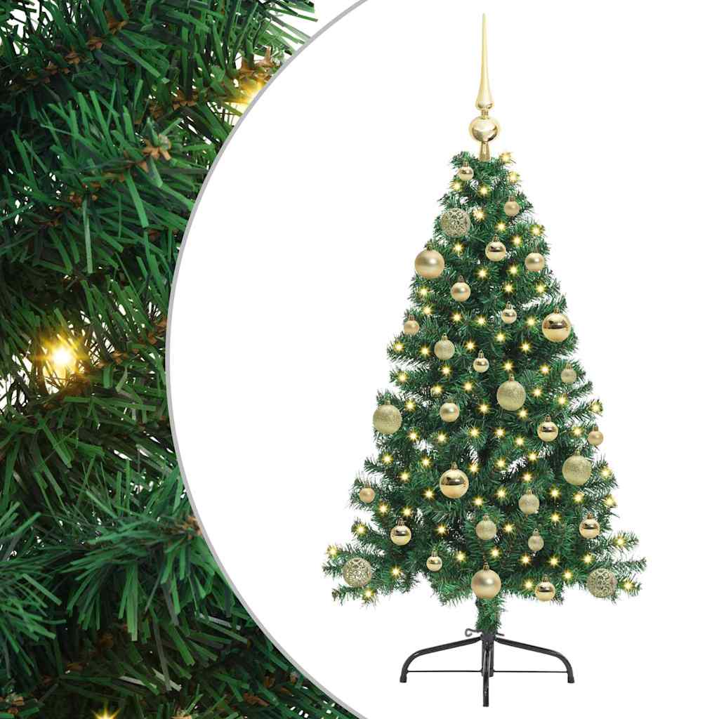 Kunstmatig Voorverlicht Kerstboom met 150 LED Groen 120 cm PVC is nu te koop bij PeponiXL, paradijselijk wonen!