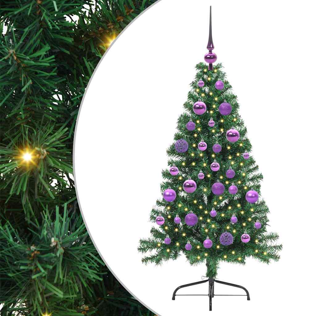 Kunstmatig Voorverlicht Kerstboom met 150 LED Groen 120 cm PVC is nu te koop bij PeponiXL, paradijselijk wonen!