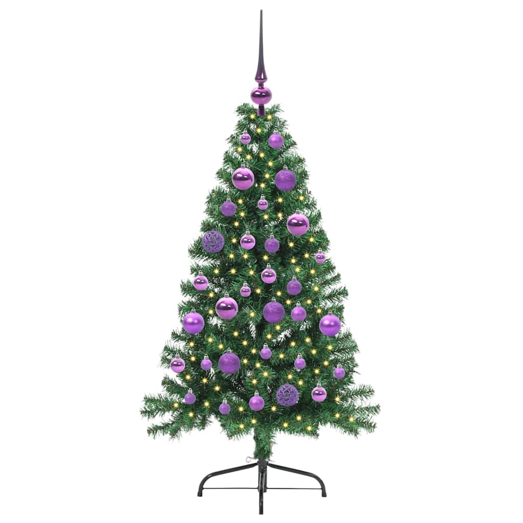 Kunstmatig Voorverlicht Kerstboom met 150 LED Groen 120 cm PVC is nu te koop bij PeponiXL, paradijselijk wonen!