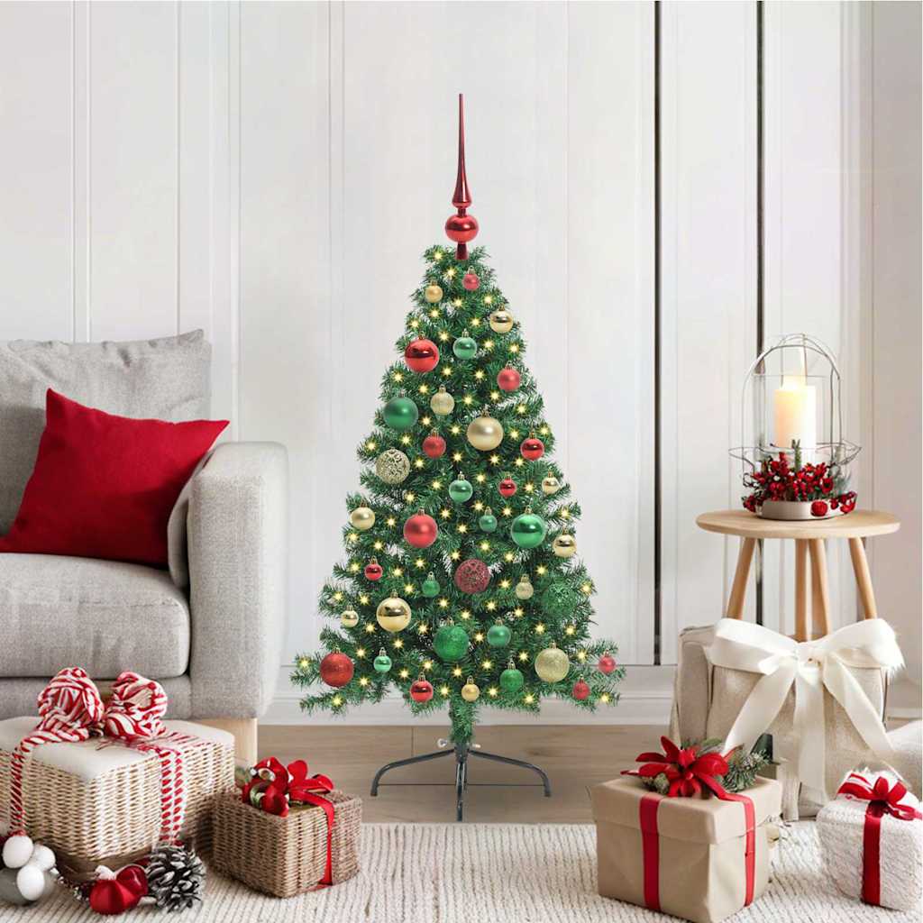 Kunstmatig Voorverlicht Kerstboom met 150 LED Groen 120 cm PVC is nu te koop bij PeponiXL, paradijselijk wonen!