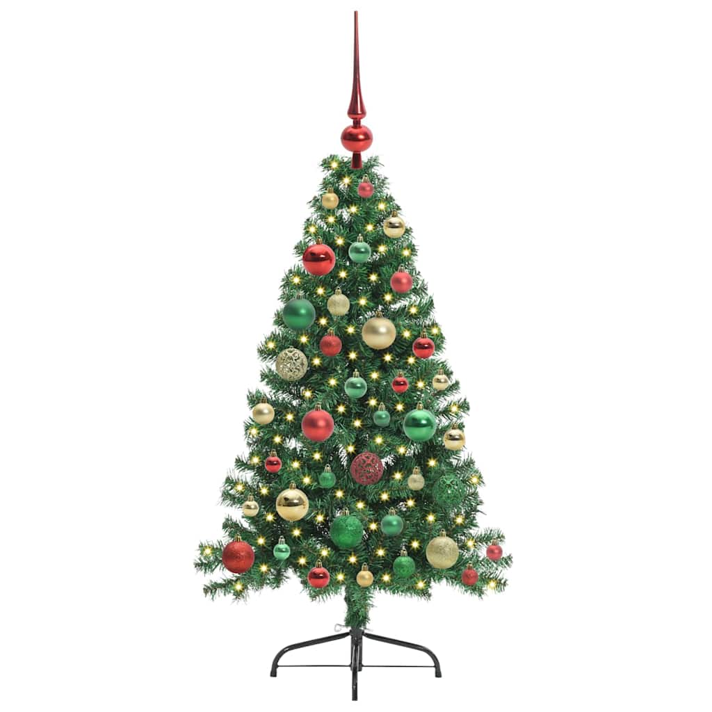 Kunstmatig Voorverlicht Kerstboom met 150 LED Groen 120 cm PVC is nu te koop bij PeponiXL, paradijselijk wonen!