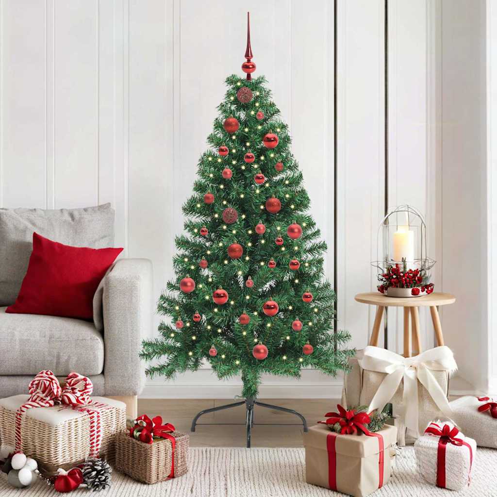 Kunstmatig Voorverlicht Kerstboom met 150 LED Groen 150 cm PVC is nu te koop bij PeponiXL, paradijselijk wonen!