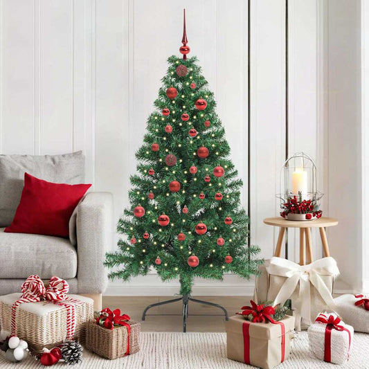 Kunstmatig Voorverlicht Kerstboom met 150 LED Groen 150 cm PVC is nu te koop bij PeponiXL, paradijselijk wonen!