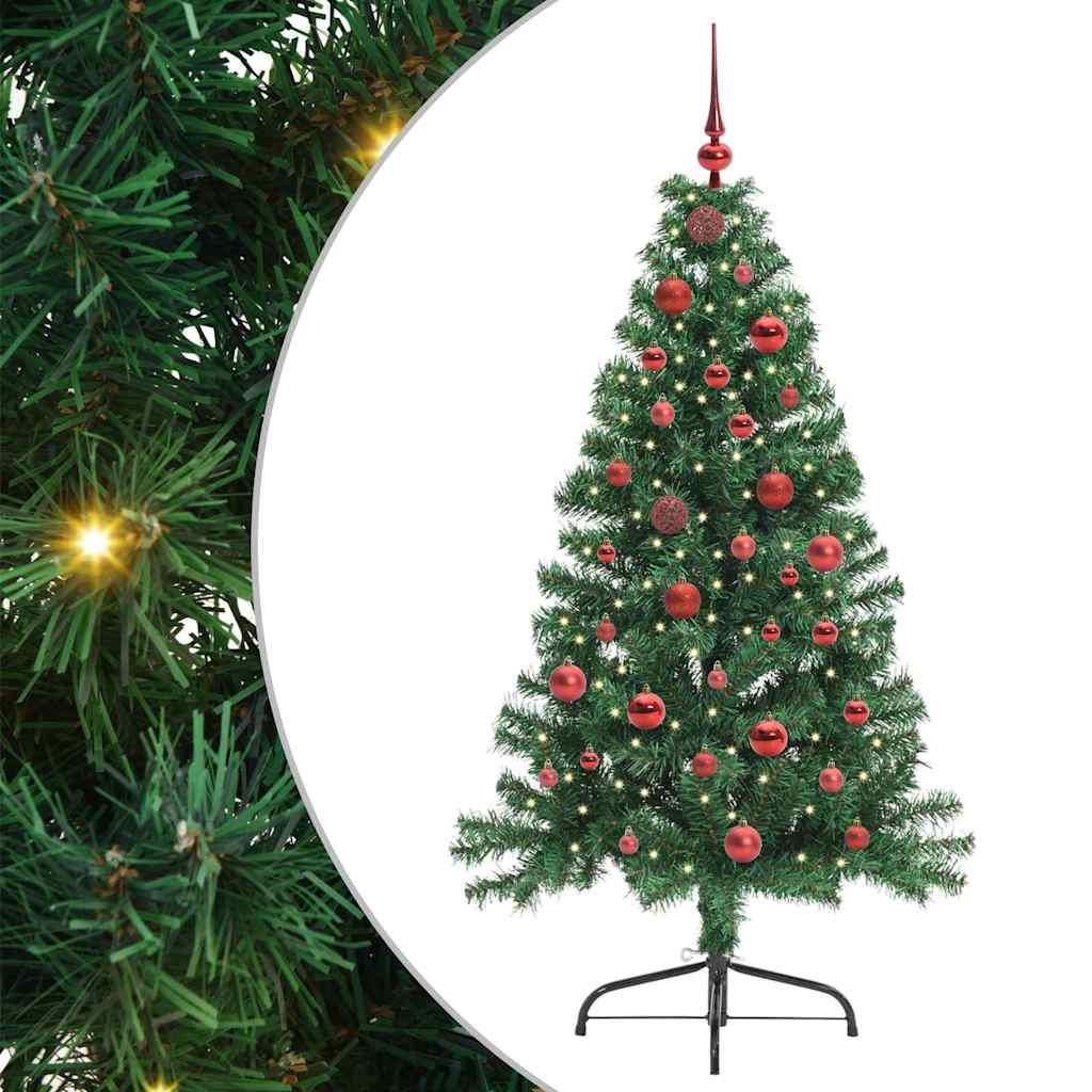 Kunstmatig Voorverlicht Kerstboom met 150 LED Groen 150 cm PVC is nu te koop bij PeponiXL, paradijselijk wonen!