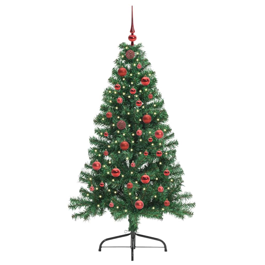 Kunstmatig Voorverlicht Kerstboom met 150 LED Groen 150 cm PVC is nu te koop bij PeponiXL, paradijselijk wonen!