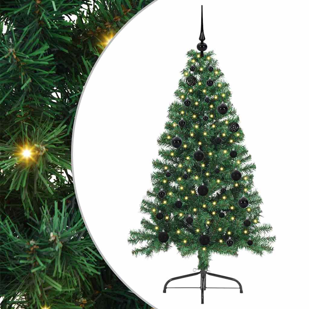 Kunstmatig Voorverlicht Kerstboom met 150 LED Groen 150 cm PVC is nu te koop bij PeponiXL, paradijselijk wonen!