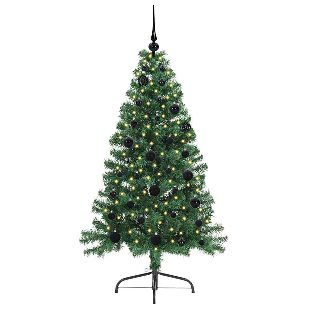 Kunstmatig Voorverlicht Kerstboom met 150 LED Groen 150 cm PVC is nu te koop bij PeponiXL, paradijselijk wonen!