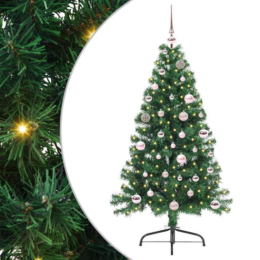 Kunstmatig Voorverlicht Kerstboom met 150 LED Groen 150 cm PVC is nu te koop bij PeponiXL, paradijselijk wonen!