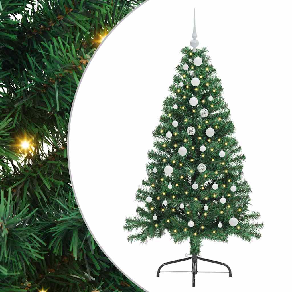 Kunstmatig Voorverlicht Kerstboom met 150 LED Groen 150 cm PVC is nu te koop bij PeponiXL, paradijselijk wonen!