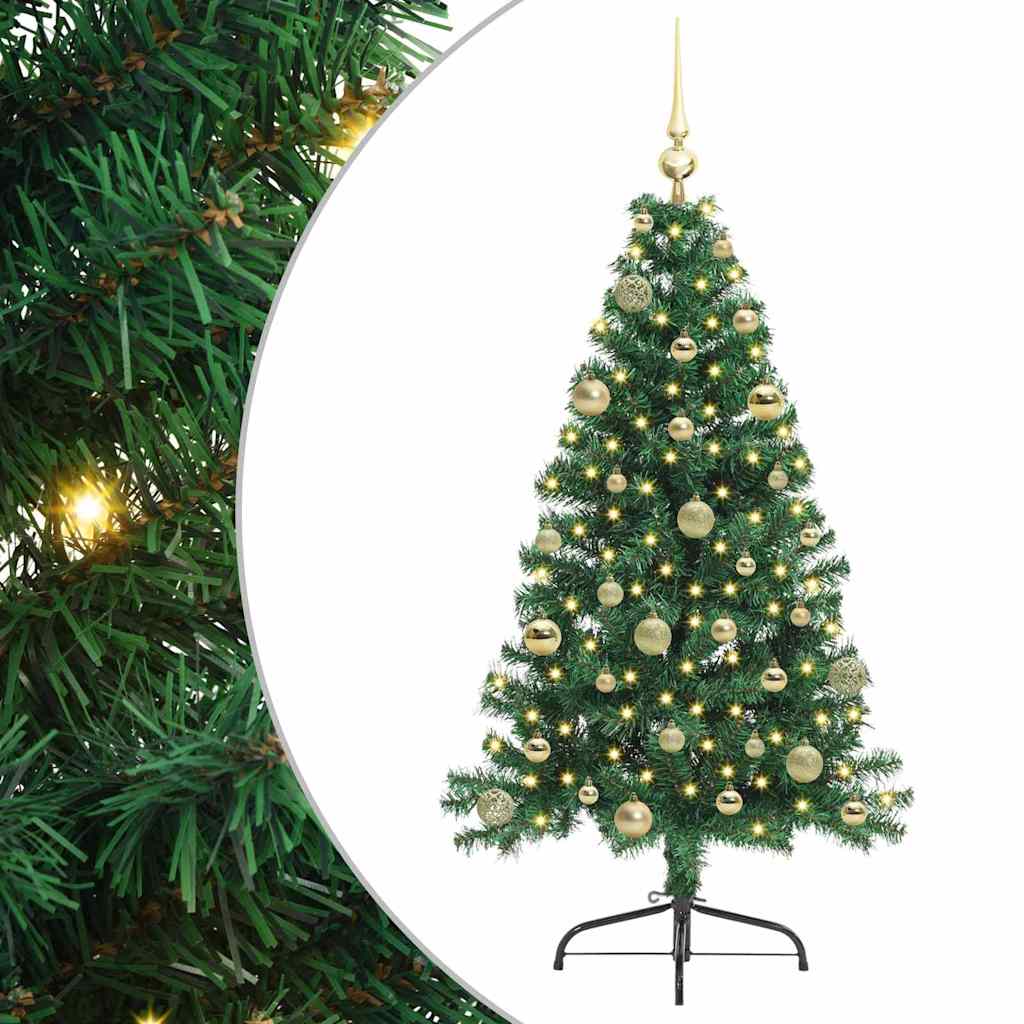 Kunstmatig Voorverlicht Kerstboom met 150 LED Groen 150 cm PVC is nu te koop bij PeponiXL, paradijselijk wonen!