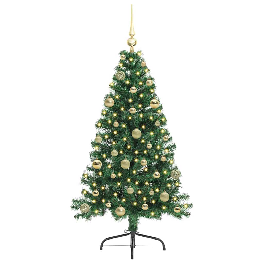 Kunstmatig Voorverlicht Kerstboom met 150 LED Groen 150 cm PVC is nu te koop bij PeponiXL, paradijselijk wonen!