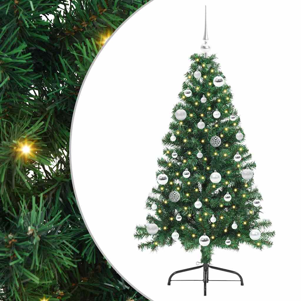 Kunstmatig Voorverlicht Kerstboom met 150 LED Groen 150 cm PVC is nu te koop bij PeponiXL, paradijselijk wonen!