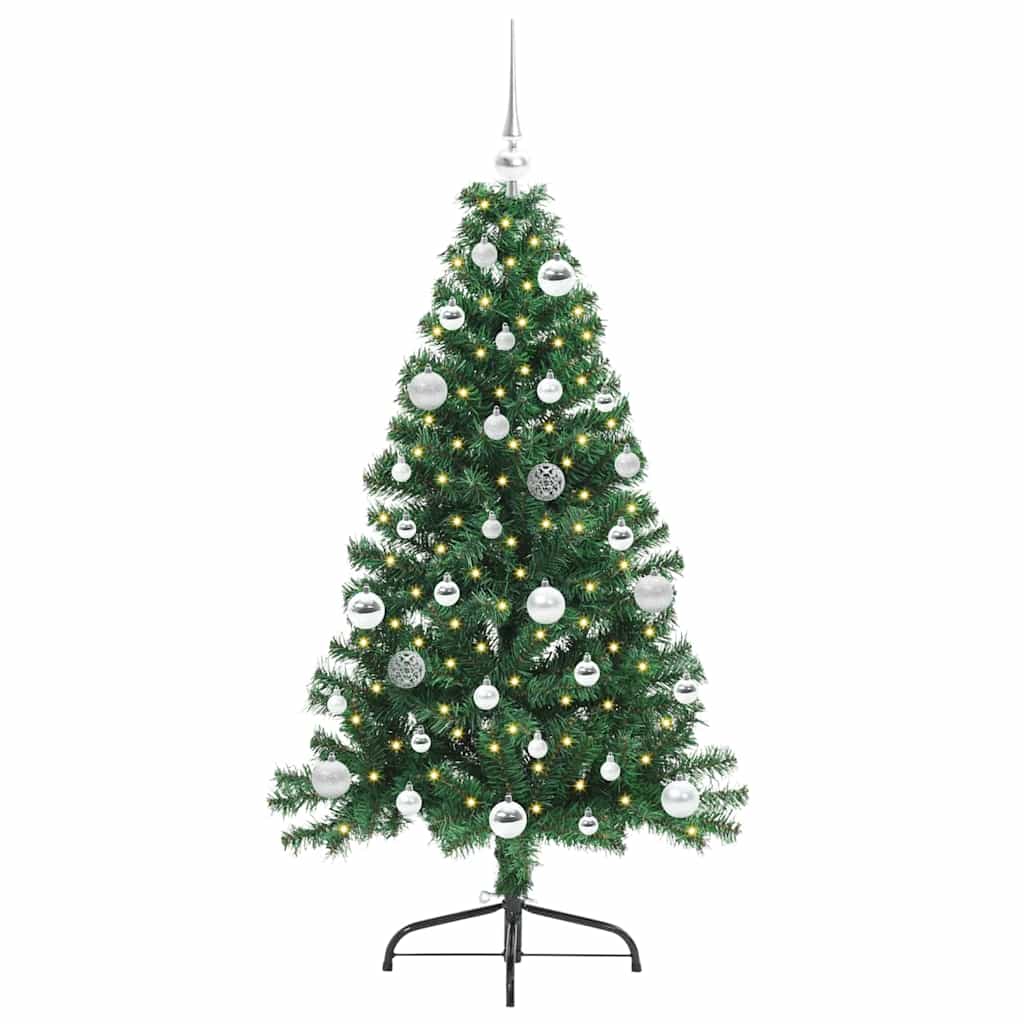 Kunstmatig Voorverlicht Kerstboom met 150 LED Groen 150 cm PVC is nu te koop bij PeponiXL, paradijselijk wonen!