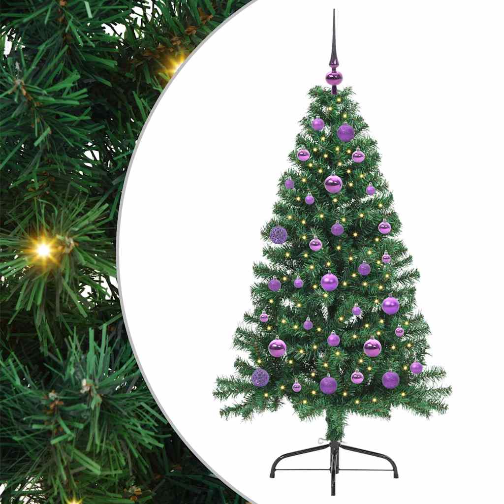Kunstmatig Voorverlicht Kerstboom met 150 LED Groen 150 cm PVC is nu te koop bij PeponiXL, paradijselijk wonen!