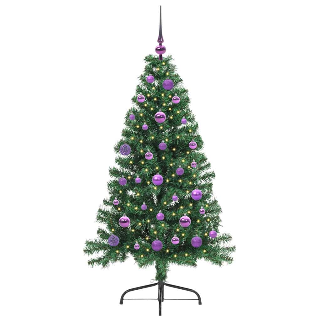 Kunstmatig Voorverlicht Kerstboom met 150 LED Groen 150 cm PVC is nu te koop bij PeponiXL, paradijselijk wonen!
