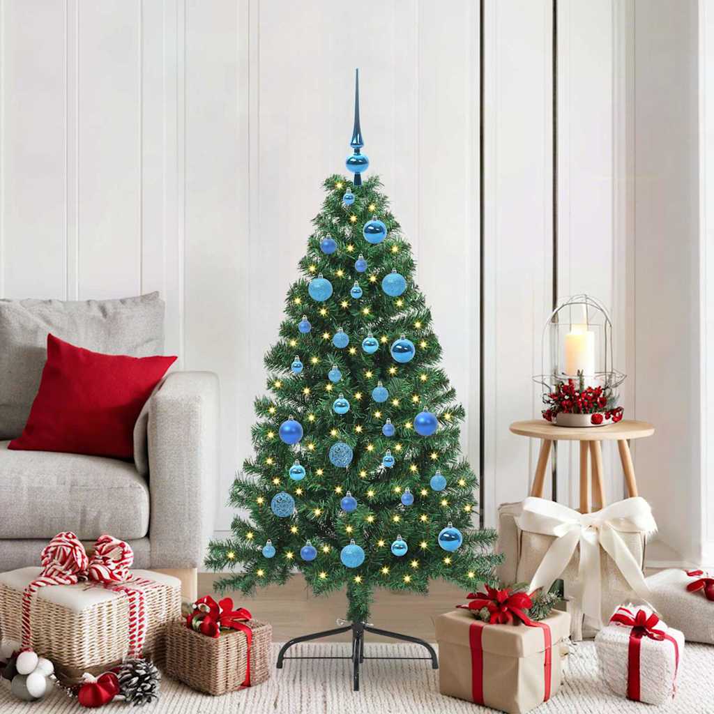Kunstmatig Voorverlicht Kerstboom met 150 LED Groen 150 cm PVC is nu te koop bij PeponiXL, paradijselijk wonen!