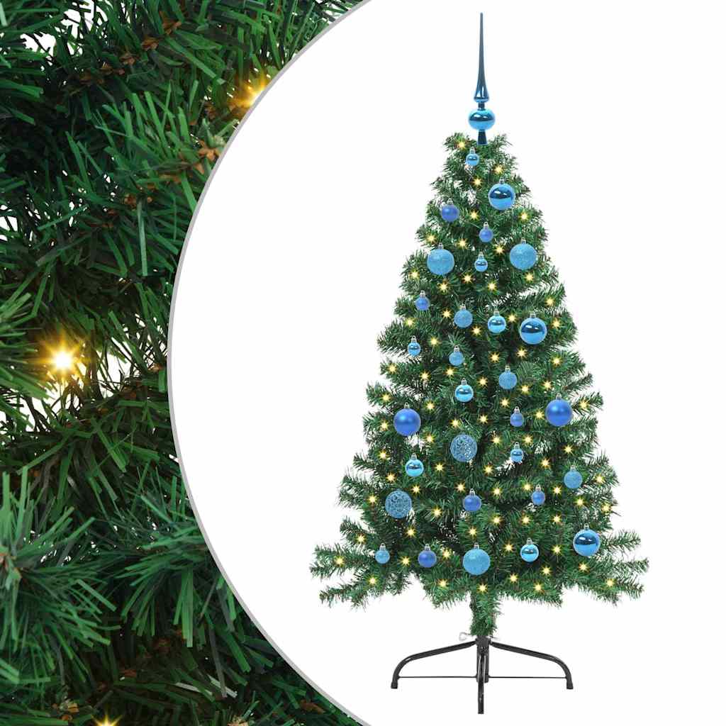 Kunstmatig Voorverlicht Kerstboom met 150 LED Groen 150 cm PVC is nu te koop bij PeponiXL, paradijselijk wonen!