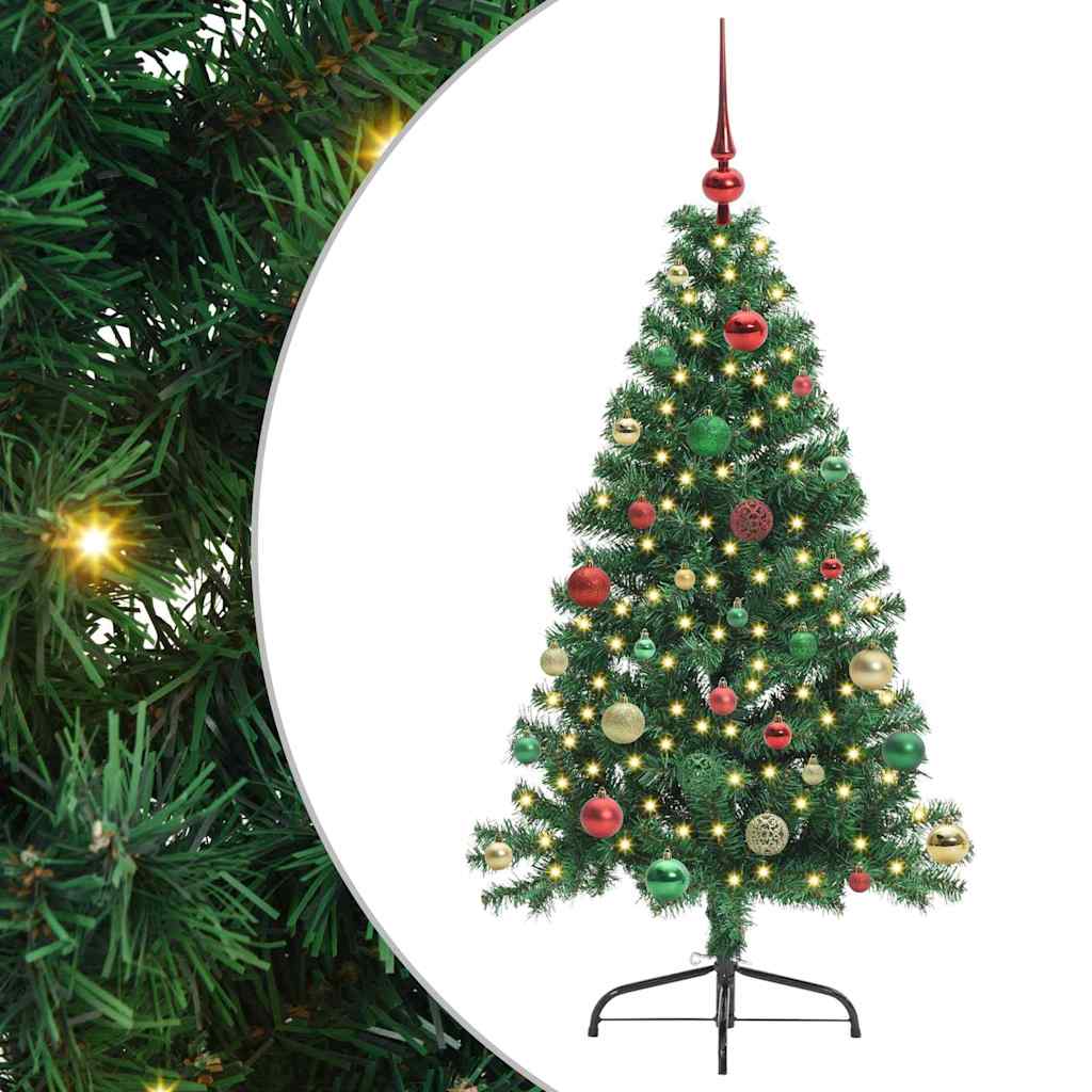 Kunstmatig Voorverlicht Kerstboom met 150 LED Groen 150 cm PVC is nu te koop bij PeponiXL, paradijselijk wonen!