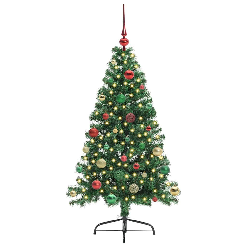 Kunstmatig Voorverlicht Kerstboom met 150 LED Groen 150 cm PVC is nu te koop bij PeponiXL, paradijselijk wonen!
