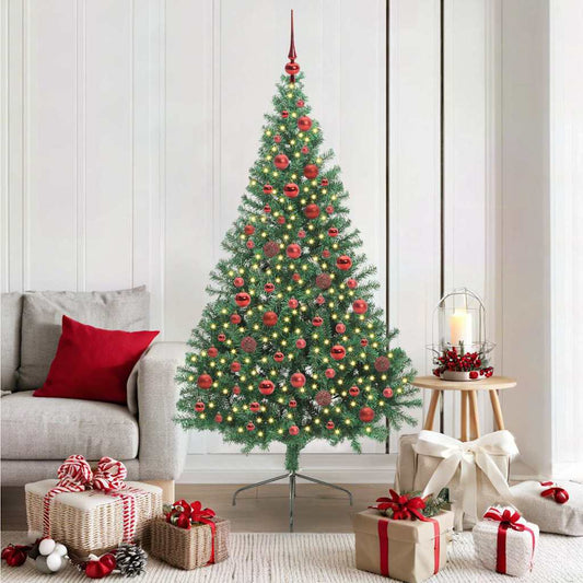 Kunstmatig Voorverlicht Kerstboom met 300 LED Groen 180 cm PVC is nu te koop bij PeponiXL, paradijselijk wonen!