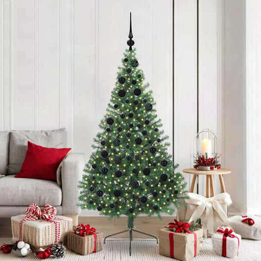 Kunstmatig Voorverlicht Kerstboom met 300 LED Groen 180 cm PVC is nu te koop bij PeponiXL, paradijselijk wonen!